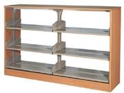 3 level double side shelfCG-SS-123_Office Furniture_Double-Sided Bookshelf_Library Furniture